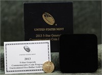 2013 US Mint 5-Star Generals $5 Gold Coin