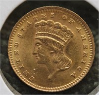 1887 Choice Princess Head $1 Gold Coin