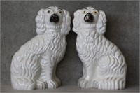 Pair of 19th C. Staffordshire Porcelain Dogs