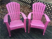 Two Pink Lounge Patio Chairs