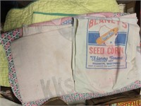 Lot of Fabric and Vintage Seed Bags