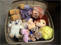 Tote of Misc Plush Toys