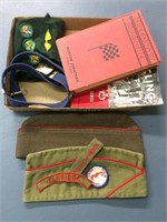Boy Scout / Girl Scout Lot - Hats, Sash, Books