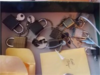 Box of small locks and keys