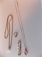 Monet necklace on 24" chain - Napier rope chain,