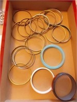 Bangle bracelets, enameled & inlaid