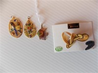 Three pendants from China - straw work pin