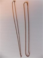 Sterling - 17" rope necklace - 18" box chain