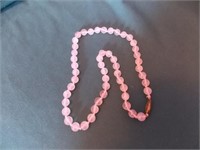 18" pink bead necklace, receipt says pink jade