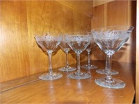 Group of 6 acid etched champagnes