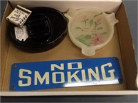 Ash Trays and No Smoking Sign