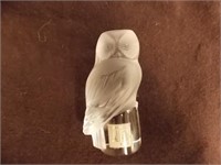 Lalique France crystal owl figurine, 3 1/2" tall,
