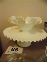 Fenton Hobnail milk glass, 12 3/4" diameter