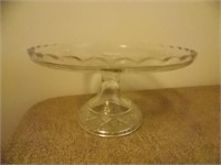 Pattern glass cake stand, 5" tall x 9 1/2"