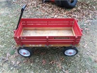 Wooden Radio Flyer Town & Country Red Wagon
