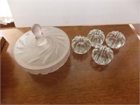 Oleander candy dish - 4 Swedish candle holders