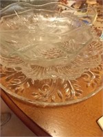 Crystal 11 1/2" divided relish tray - deviled egg