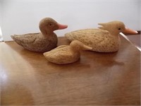 Signed, carved duck figurines by Martin Engel