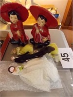 Folk Art 1946 bride/groom/wedding cake toppers-