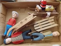 Wooden figurines carved and signed by Martin