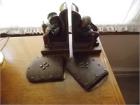 Armor bronze figural bookends - old leather