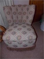 Boudoir upholstered chair, 22"W x 20"D