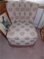 Boudoir upholstered chair, 22"W x 20"D