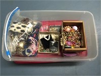 Small Tote of Misc Jewelry
