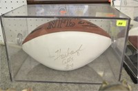 Signed Jim Harbaugh Football in Case