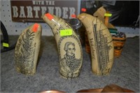 Scrimshaw Whale Tooth Trio