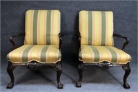 PR OF EARLY 19THC. IRISH LIBRARY CHAIRS
