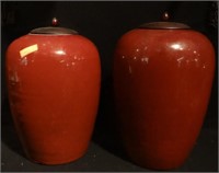 2 EARLY 18THC. SANG DU BOEF JARS