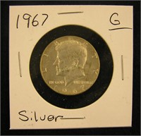 1967 Silver Half Dollar- No Mint Good