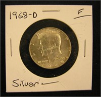 Fine 1968 Silver Half Dollar-D Mint