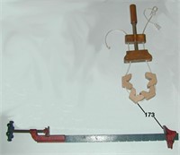 Unusual wooden and rope clamp for clamping round i