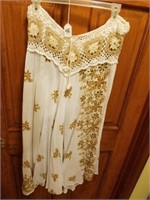 Crochet Dress White &Tan