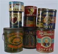 Sam Houston, Indian, & Texas Coffee Tin Collection