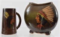 Weller Indian Chief Pottery & Stein