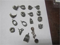 17 Charms Lot-1 Marked 925 w/ Stones(Belly)
