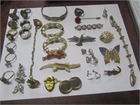 27 pc. Jewelry Lot-Spoon Cuff Bracelet, Spoon Ring