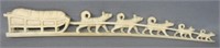 INUIT CARVED WALRUS TUSK OF A SLED DOG TEAM