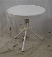 Small Round White Metal Patio Table