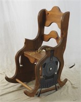 Solid Wood Rail Road Train Engine Rocking Chair