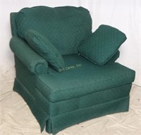 Vintage Green Overstuffed Living Room Chair