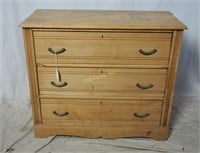 3 Drawer Natural Wood Dresser