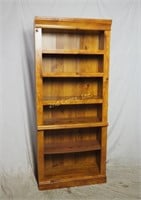 Tall 6 Shelf Bookcase Natural Wood Tone