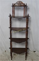 1950's Vintage 54" Tall Spindle Curio Shelves