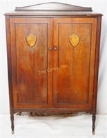 Vintage Art Nouveau Wood Wardrobe Dresser Chest
