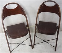 2 Vintage Walkowiak Bent Wood Folding Chairs