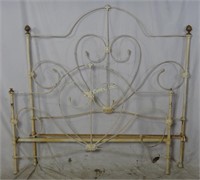 Antique Steel Wrought Iron Heart Bed
